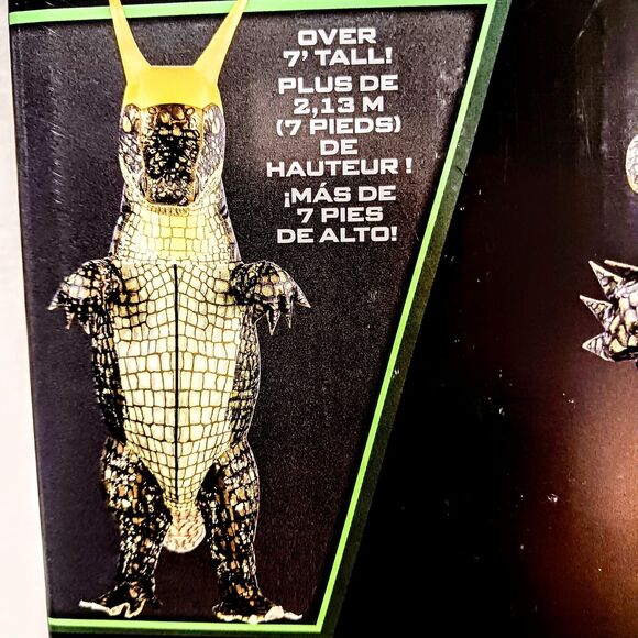Alligator Loki Costume 7' TALL Adult INFLATABLE HALLOWEEN Jumpsuit Claws w FAN - Picture 5 of 15
